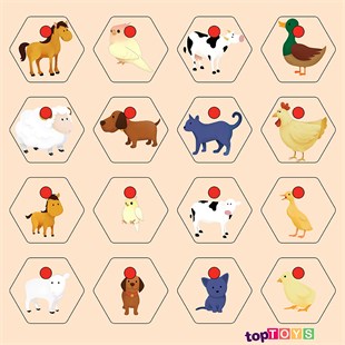 Hayvanlar Ve Yavruları Kulplu Puzzle